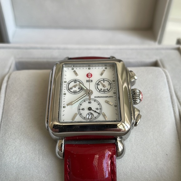 Michele Deco Chronograph Watch with 5 leather and alligator bands - Picture 4 of 11